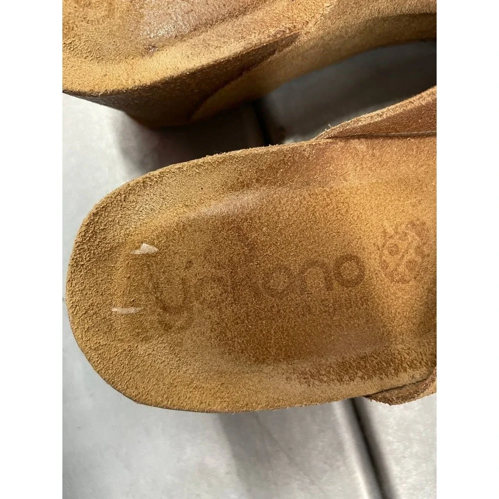 Yokono Wedge‎ Sandals Womens 9 Brown Suede Leather Cork Heel